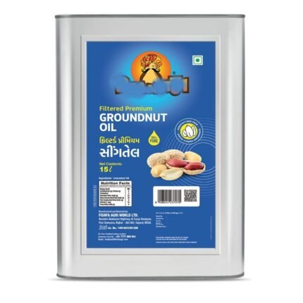 Filtered Peanut Oil, 15 Liter Tin, Pure Peanut Oil, Natural & Healthy Mungphali Oil, Unrefined Chemical Free Gaao Oil for Cooking